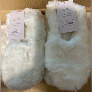 2 Pair of Auden White Faux Fur Slippers